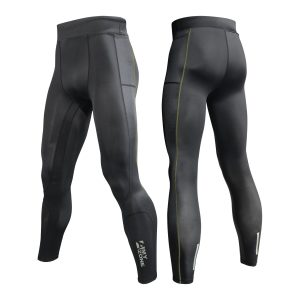 男款-口袋版 經典護膝壓力褲-軍綠線